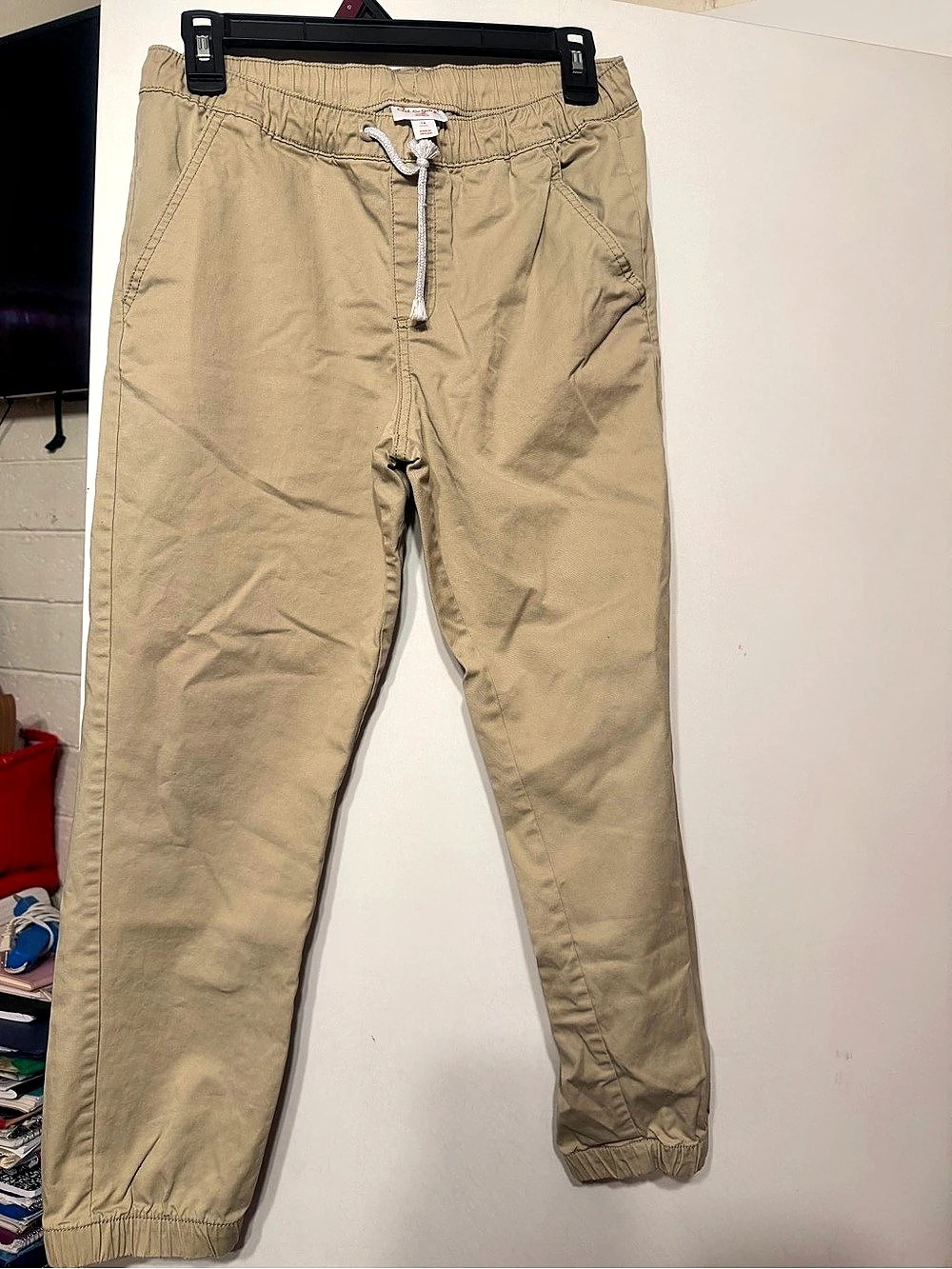 Cat & Jack Boys' Woven Pull-On Jogger Pants Beige
